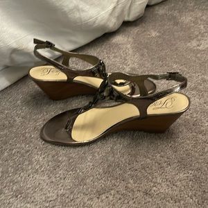 Pewter Wedge Sandals
